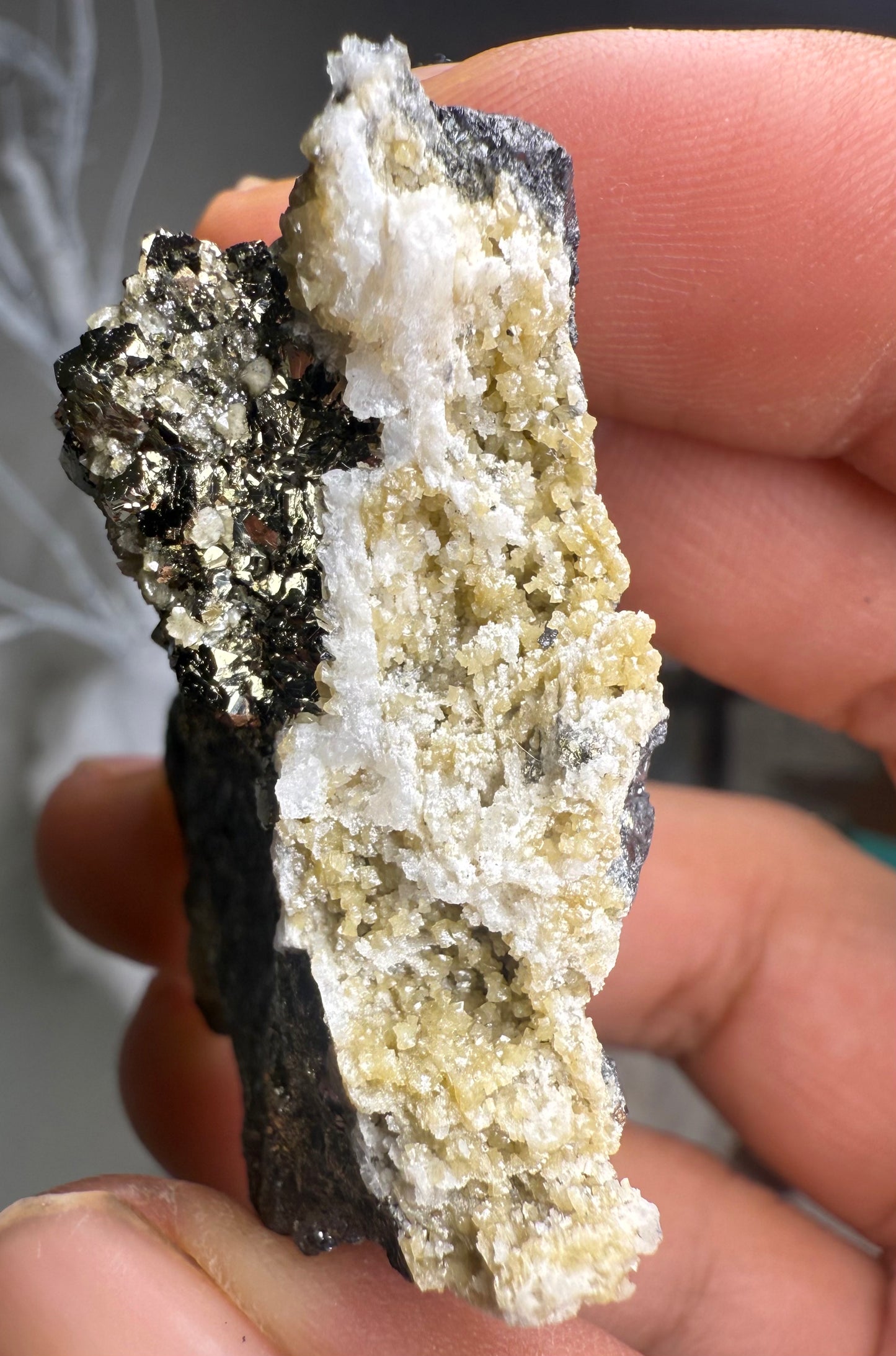 Pyrite with siderite & Galena