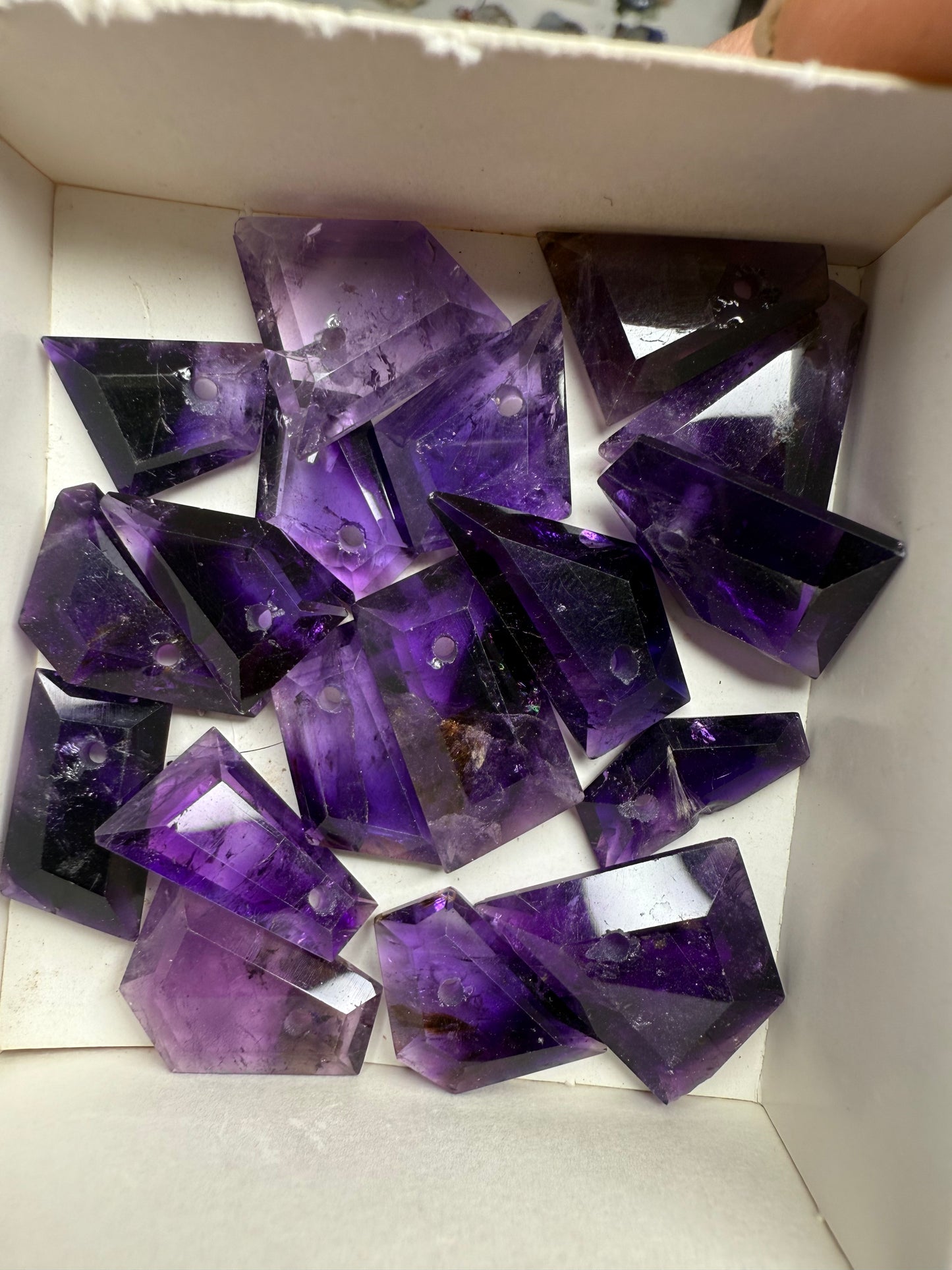 1pc Faceted Amethyst pendant