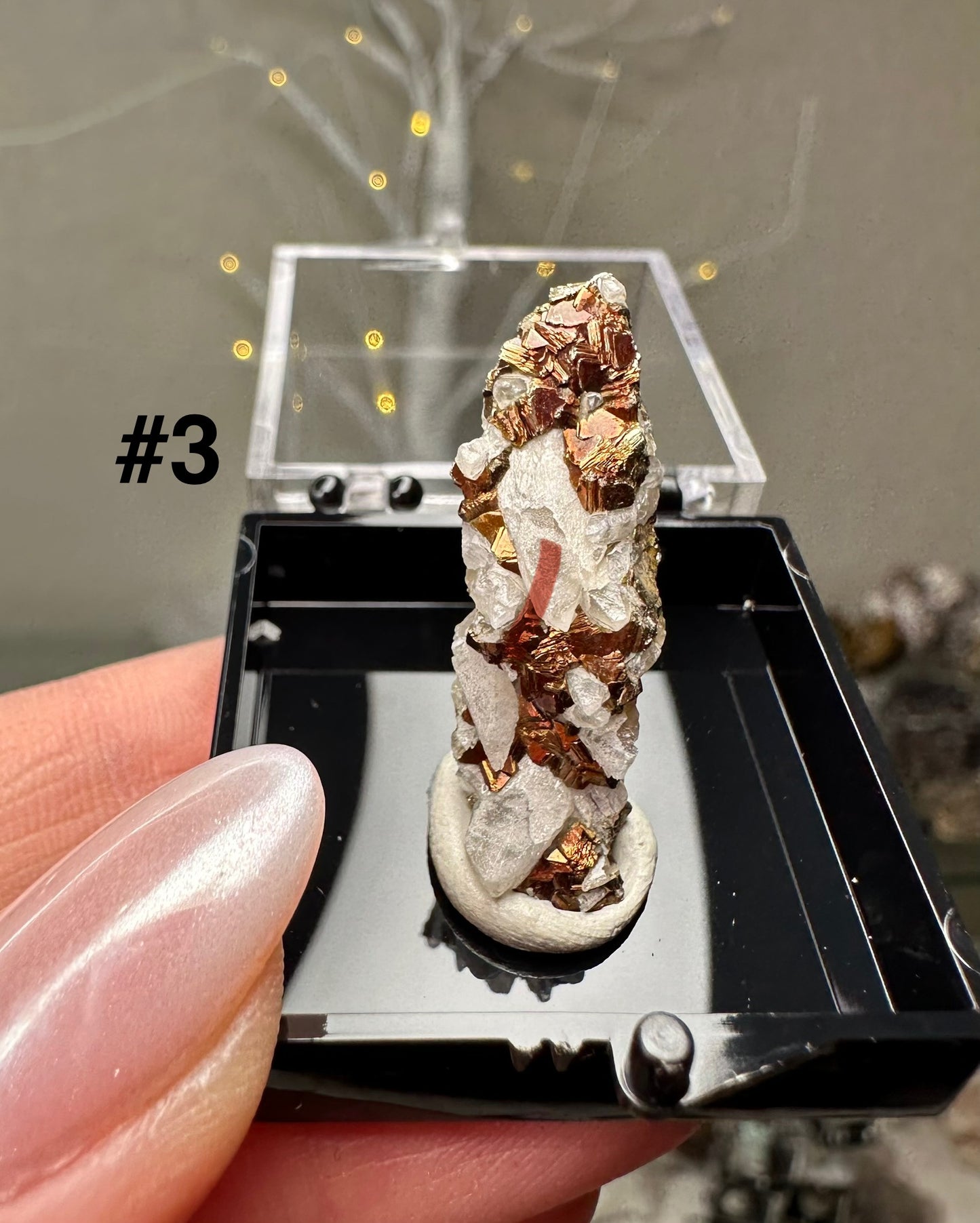 Iridescent pyrite w/ calcite