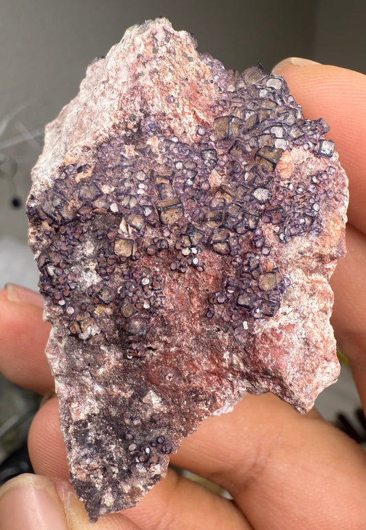 Yellow & Purple cubic “QR” Fluorite