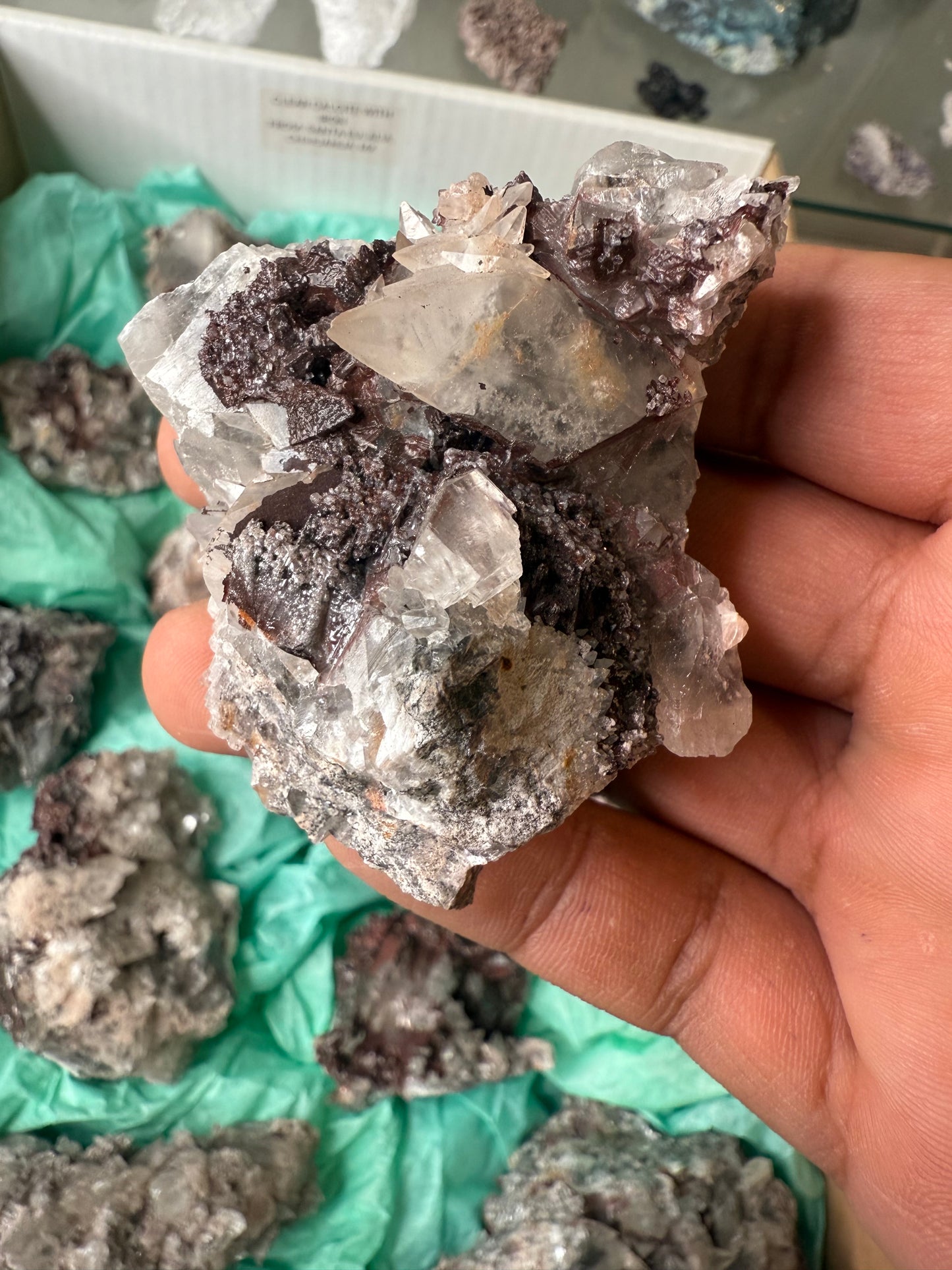 Calcite with Hematite (Iron) 12 piece Flat