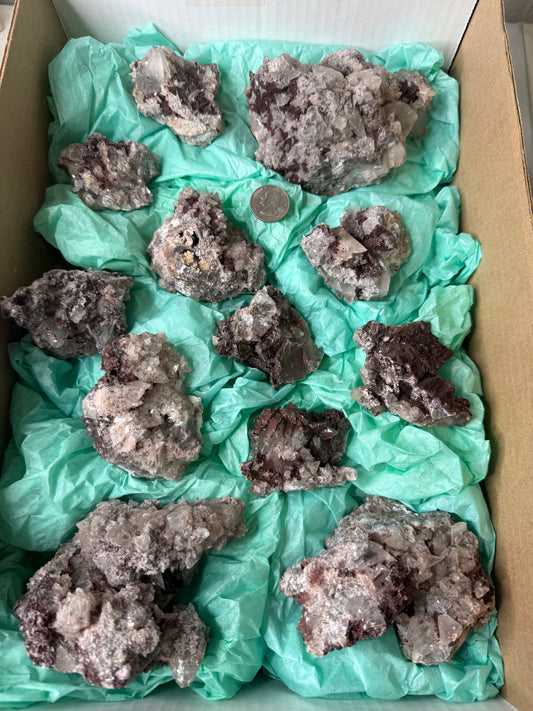 Calcite with Hematite (Iron) 12 piece Flat
