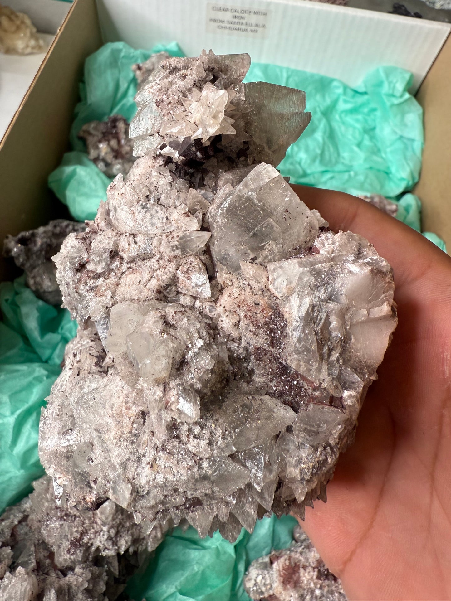 Calcite with Hematite (Iron) 12 piece Flat