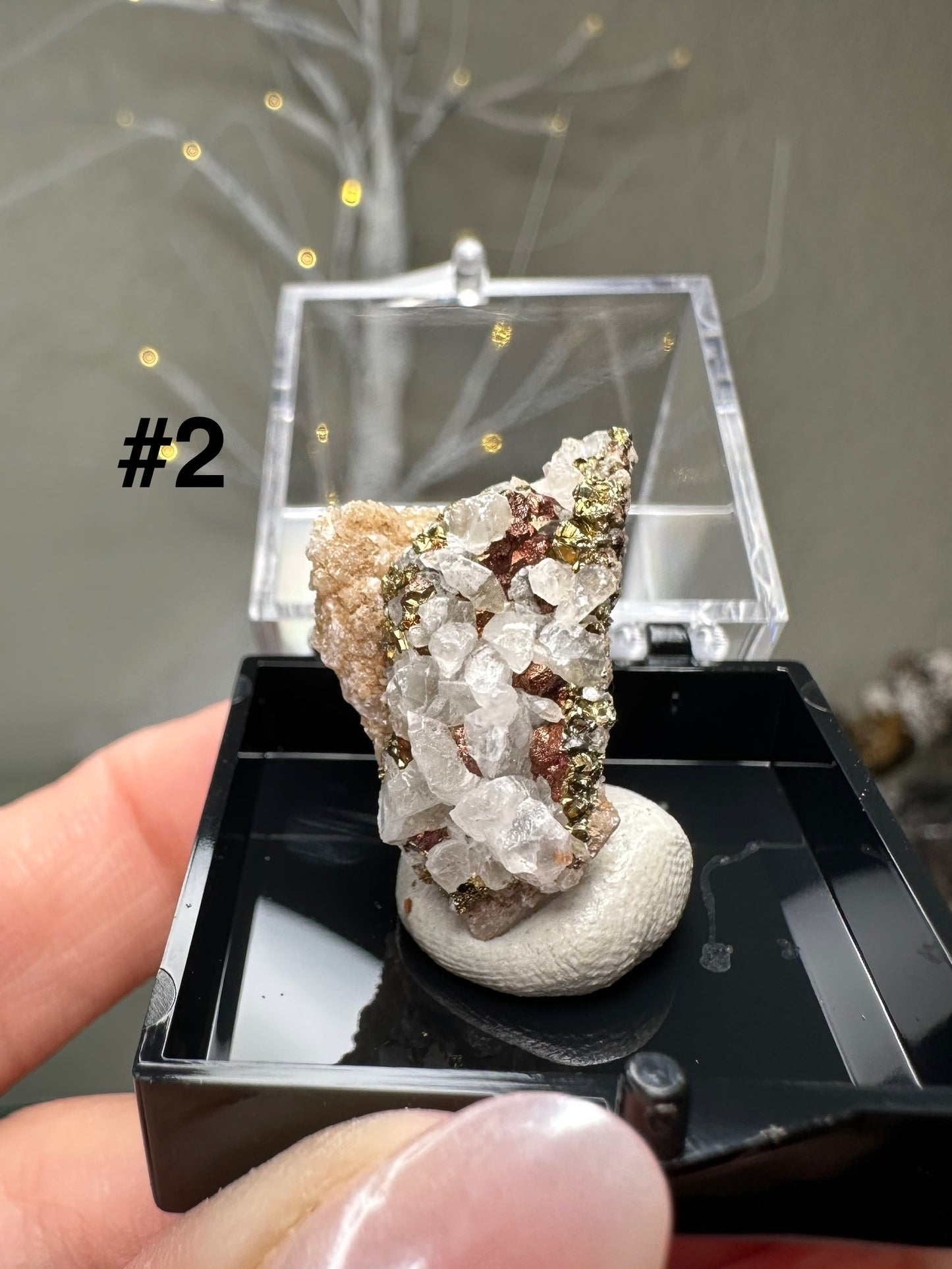 Iridescent pyrite w/ calcite
