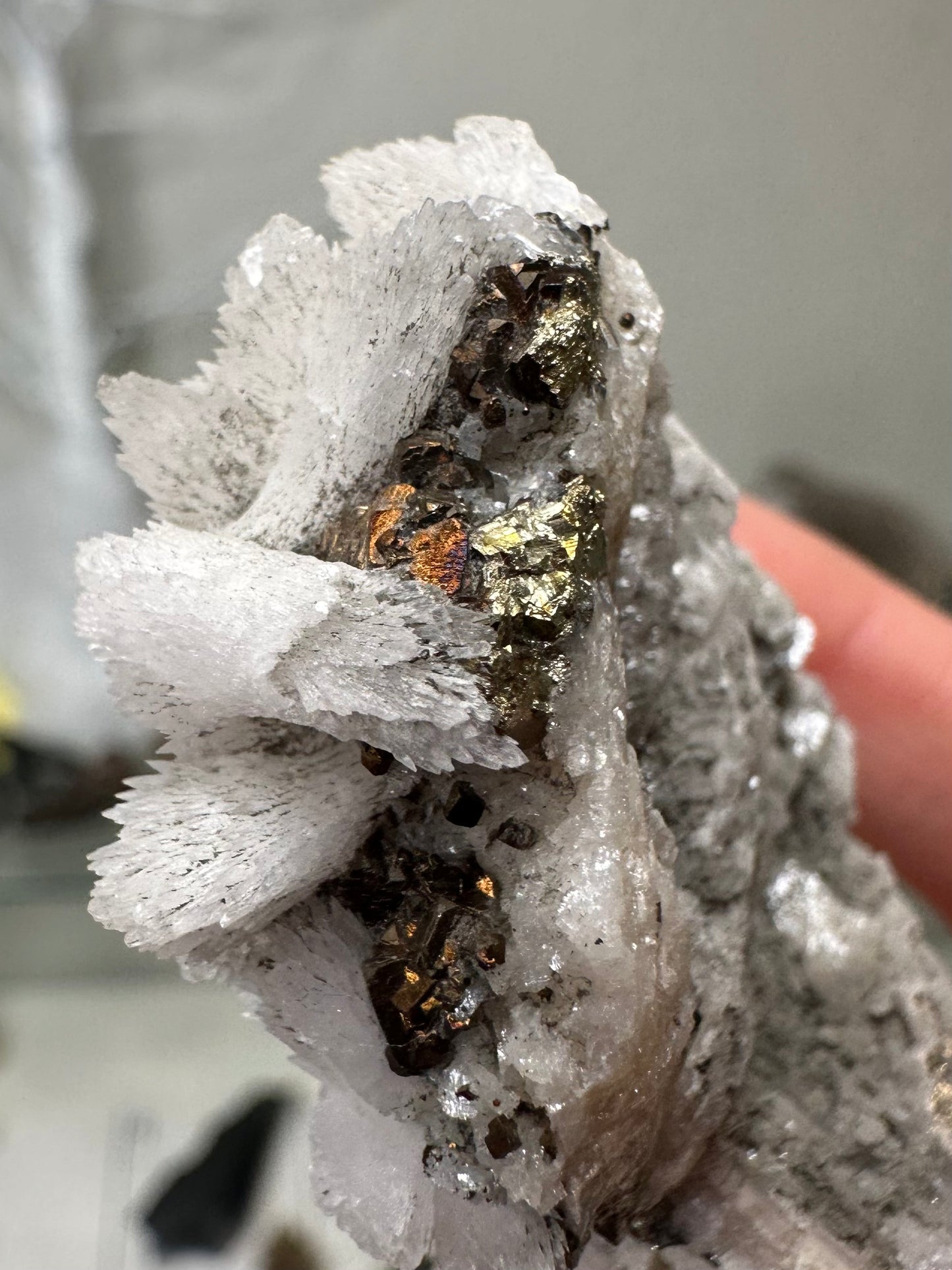 Spiky Calcite w/ Chalcopyrite