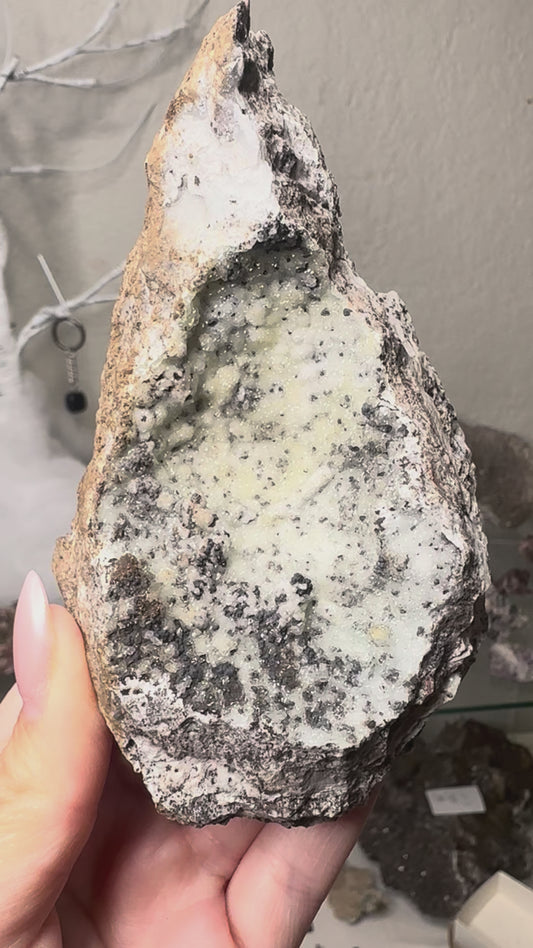 Yellow & White Smithsonite w/ Goethite Spots