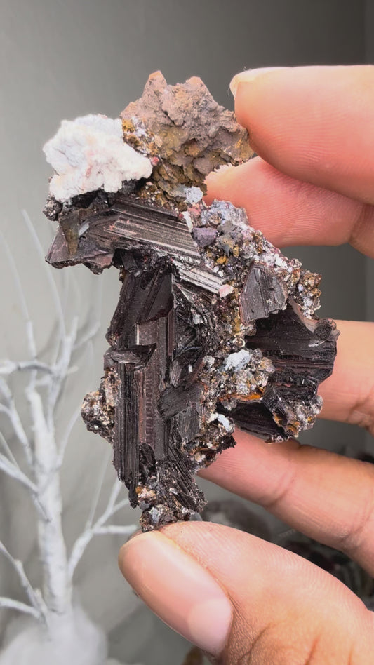 Selenite cast after goethite with aragonite & Calcite