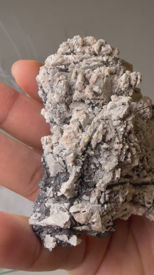 Calcite on sphalerite with pyrite & Galena