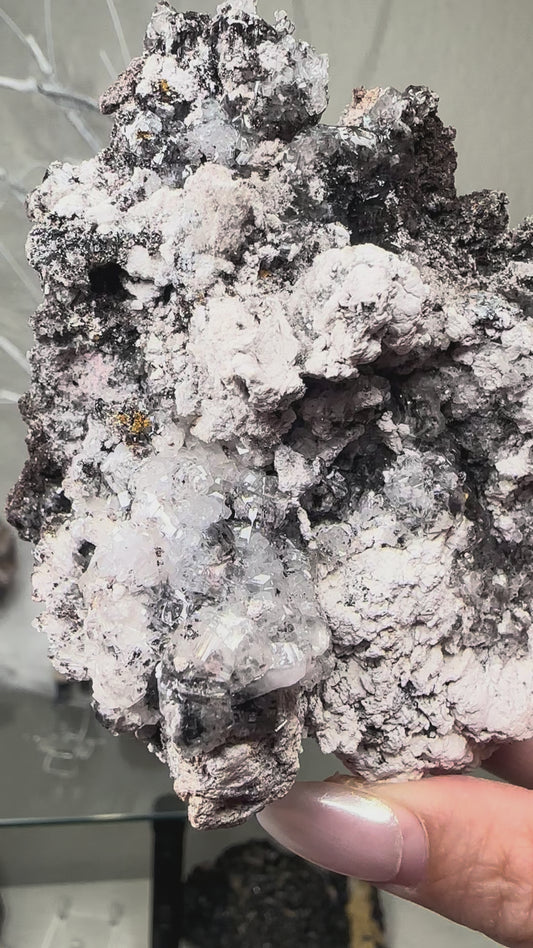 Druzy calcite W/ goethite & hydrozincite