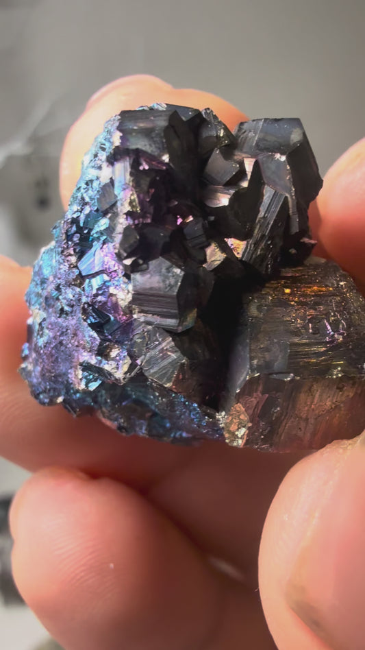 Pyrite with covellite & calcite