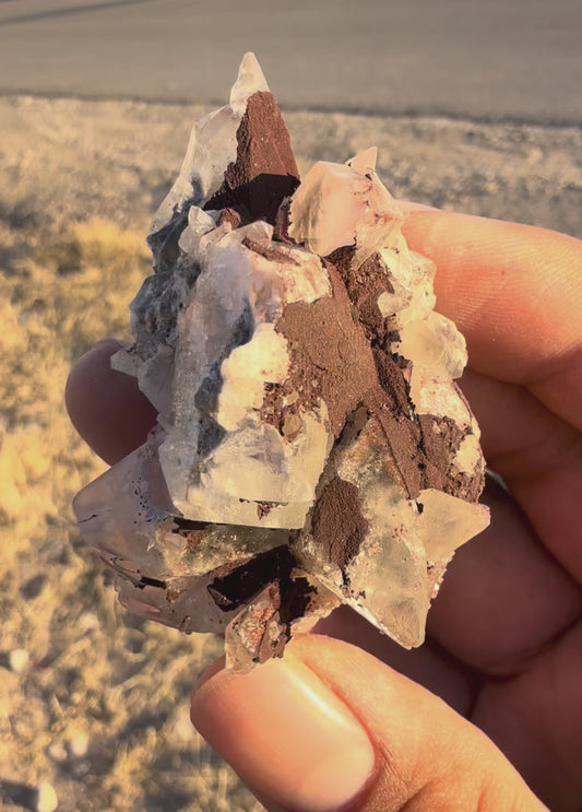 Scalonehedral Calcite, iron & Hematite
